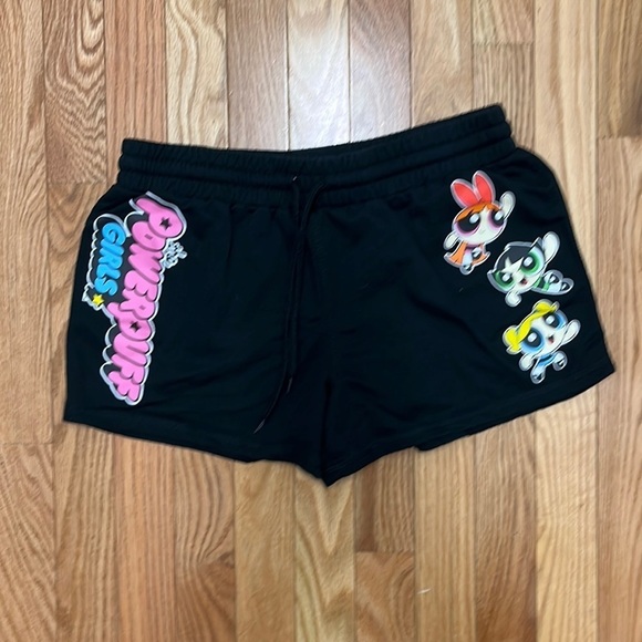 Powerpuff Girls Black Jersey Shorts Large - Picture 1 of 5